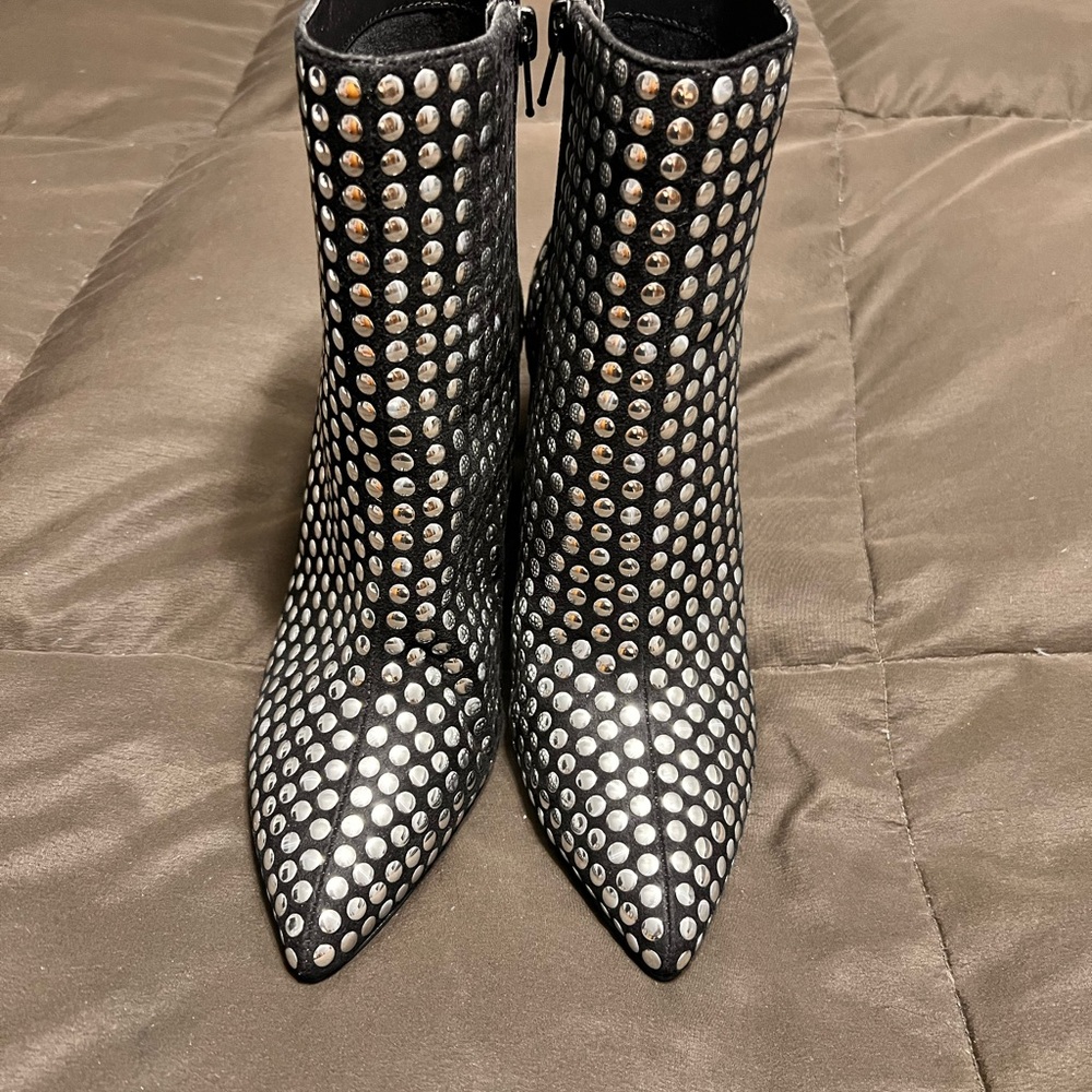 INC International Concepts Black and Silver Ankle Booties